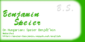 benjamin speier business card